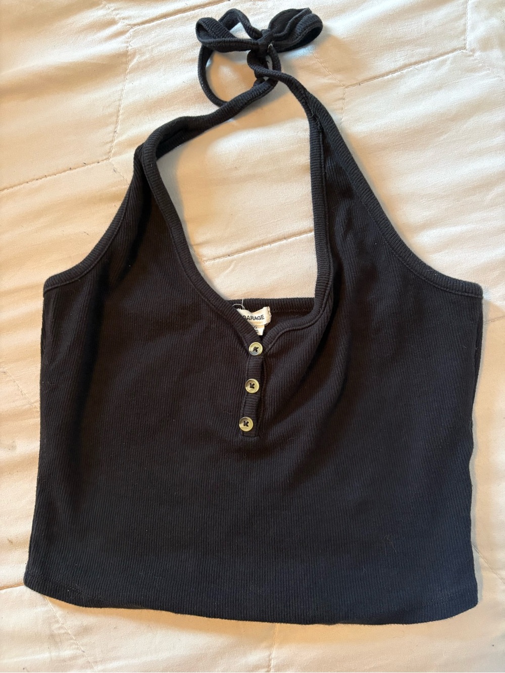 Garage Black Halter Tank Top